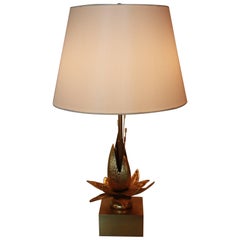 1960s Bronze Table Lamp Attributed to Maison Charles