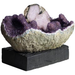 Amethyst and Calcite "Boat"