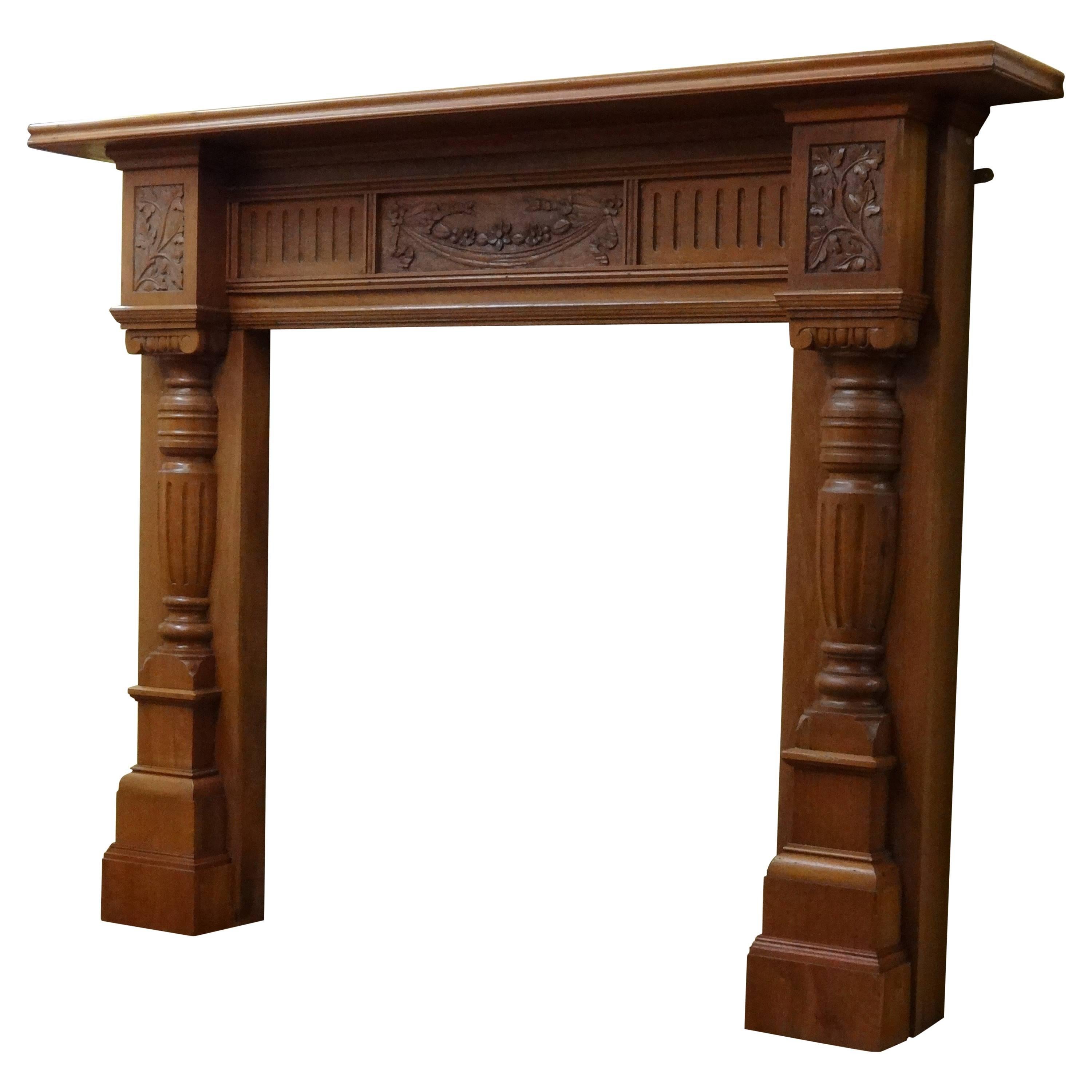 20th Century Edwardian Carved Mahogany Fireplace Surround For Sale