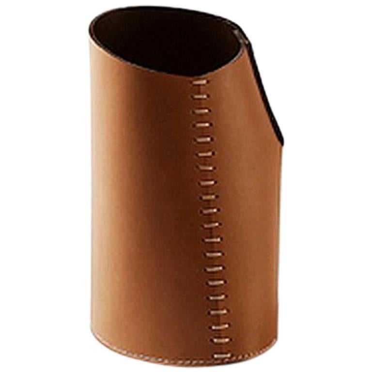 "Roum roum" Leather Container Designed by Claude Bouchard for Oscar Maschera For Sale