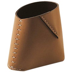 Used "Antonio" Leather Pencil Holder Designed by Claude Bouchard for Oscar Maschera