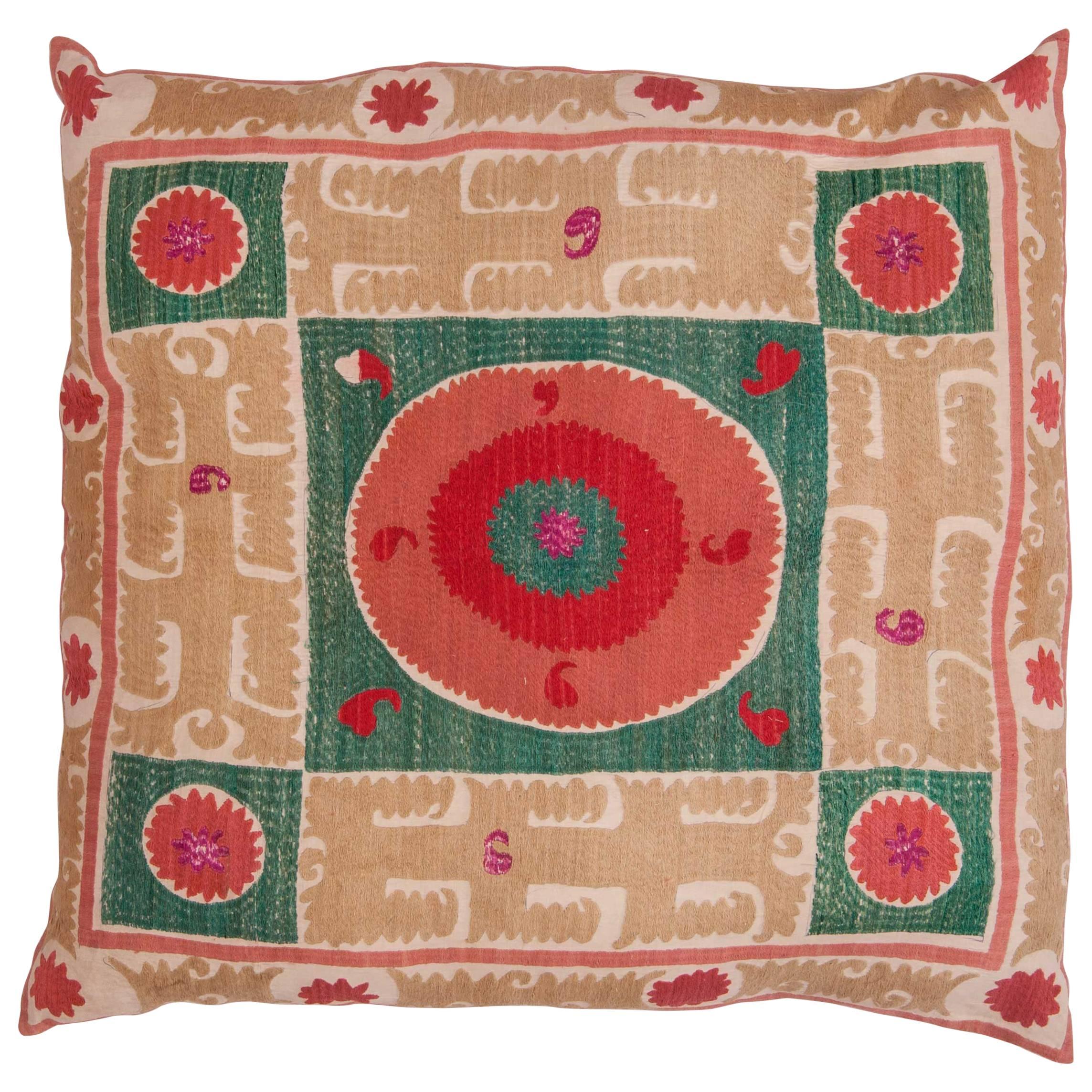 Giant Floor Pillow Made from a Mid-20th Century Samarkand Suzani