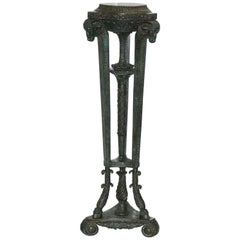 Stunning Tall Ram's Head Solid Bronze Stand for Busts or Sculptures