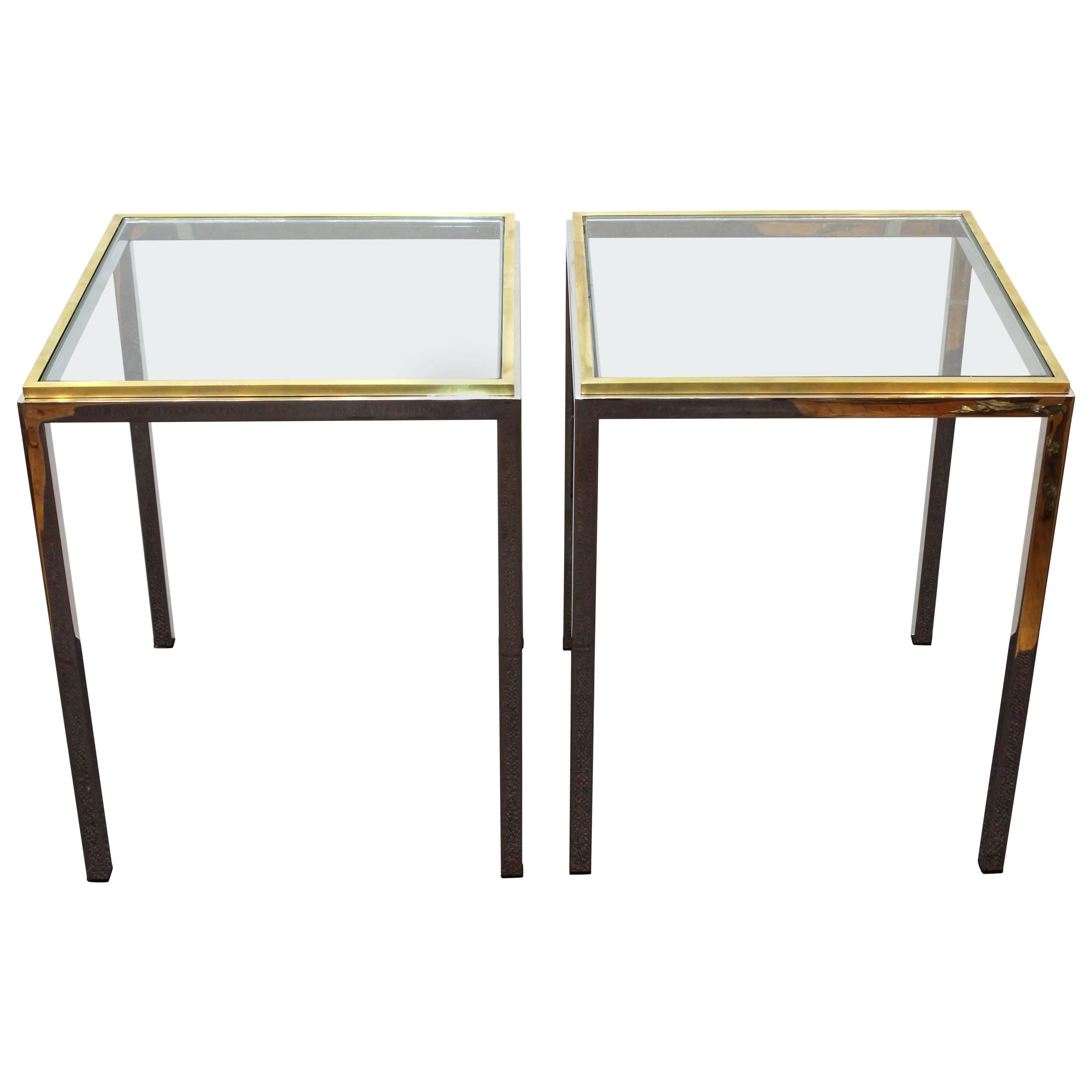 Pair of Chrome Side Tables Attributed to Romeo Rega or Renato Zevi