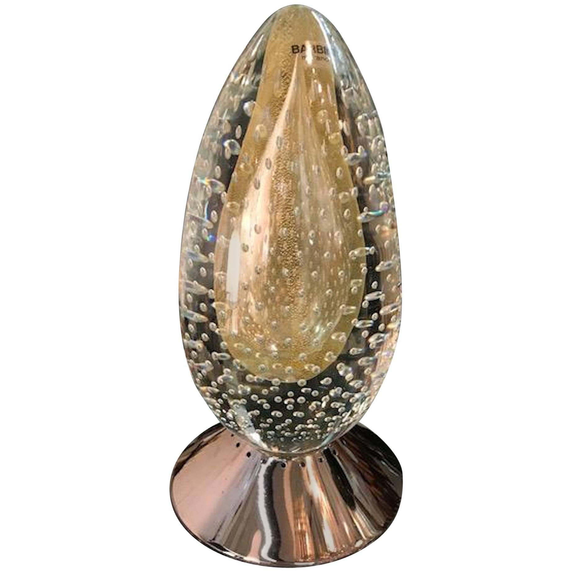 Barbini Murano Egg Sculpture Table Lamp