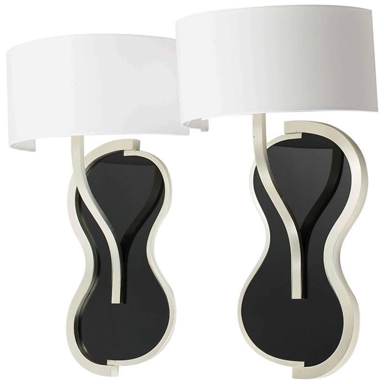Pair of wall Lamps 'Violon' by Hubert Le Gall For Sale
