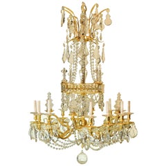 Gilt Bronze and Baccarat Glass Chandelier, France, 19th Century