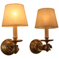 Pair of French 1970s Bronze Hand Wall Sconces