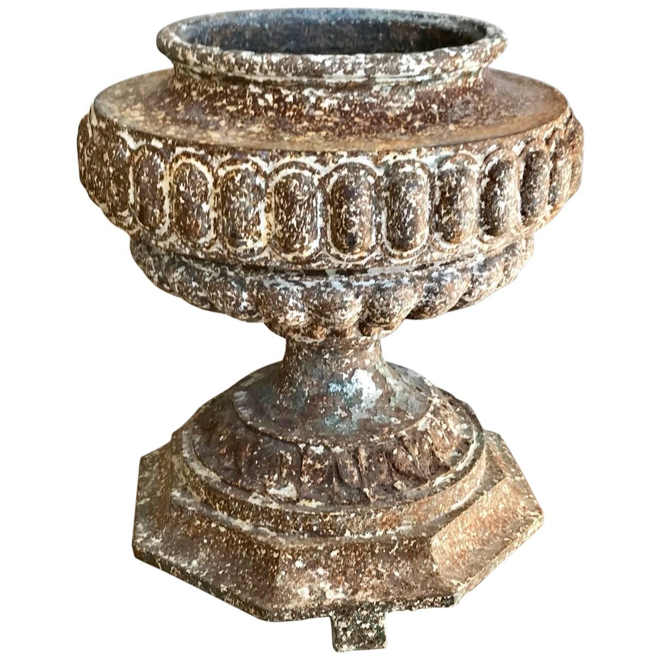 Large 19th Century Cast Iron Urn For Sale