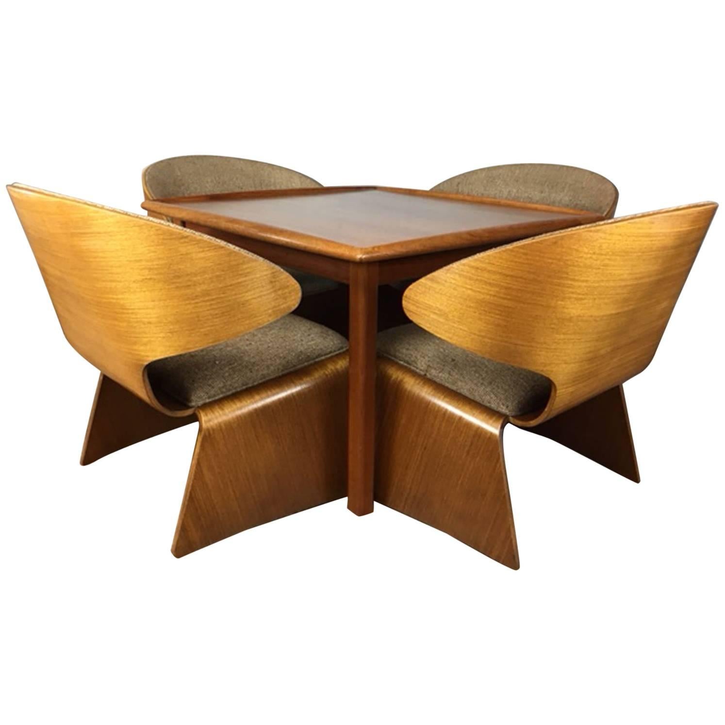 Hans Olsen Bikini Set of Four Chairs and Game Table