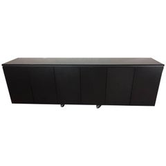 Vintage B&B Italia Black Lacquered Sideboard or Credenza