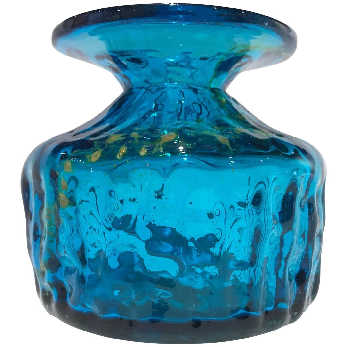 Frühe handgefertigte Vase aus signiertem Glas von Michael Harris für MDina