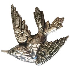 Sterling Silver Humming Bird Brooch by Jewelart
