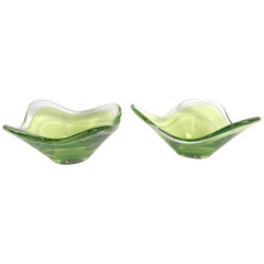 Two Matching Glass Bowls by Paul Kedelv for Flygsfors, 1955