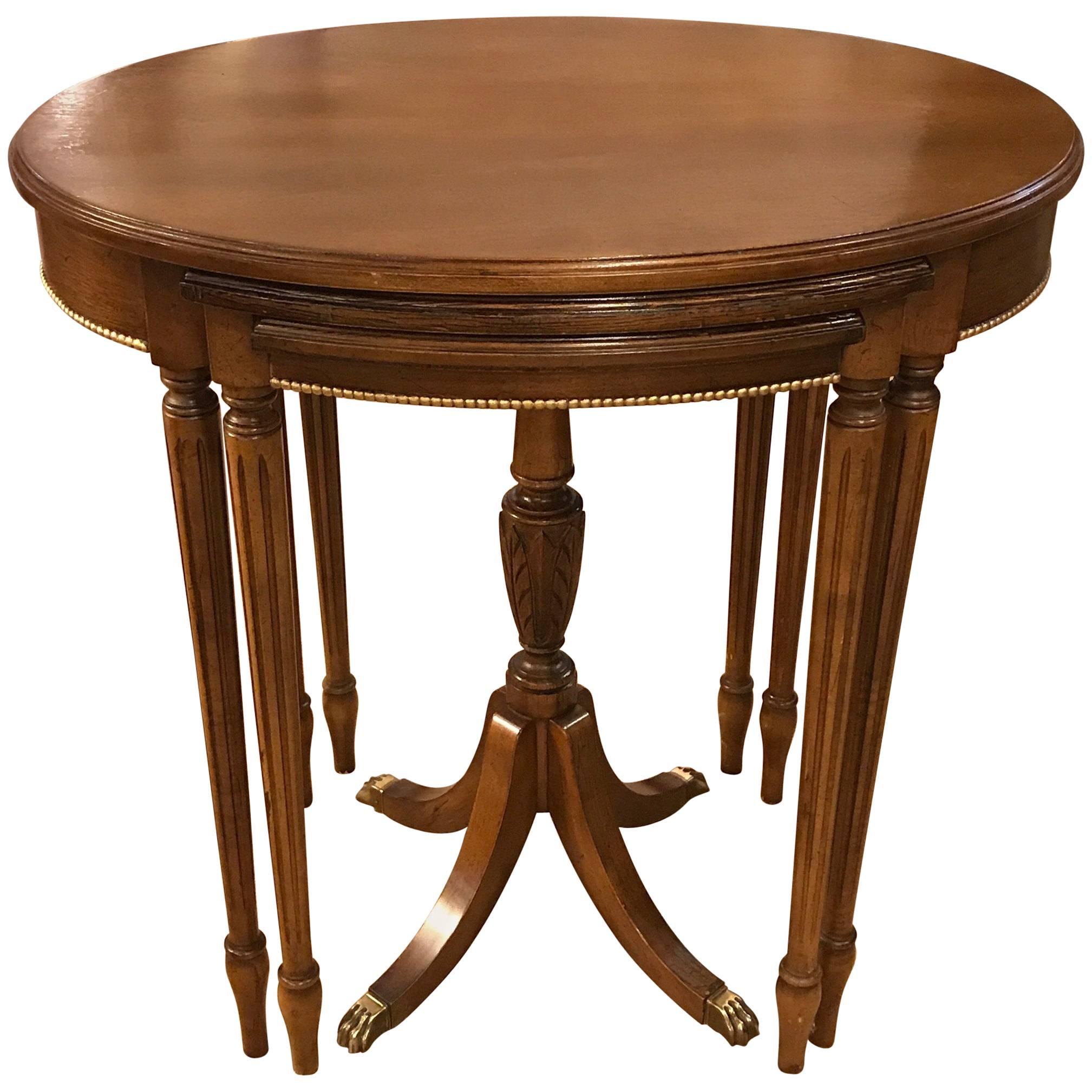 Nest of Three Mahogany Tables For Sale at 1stDibs