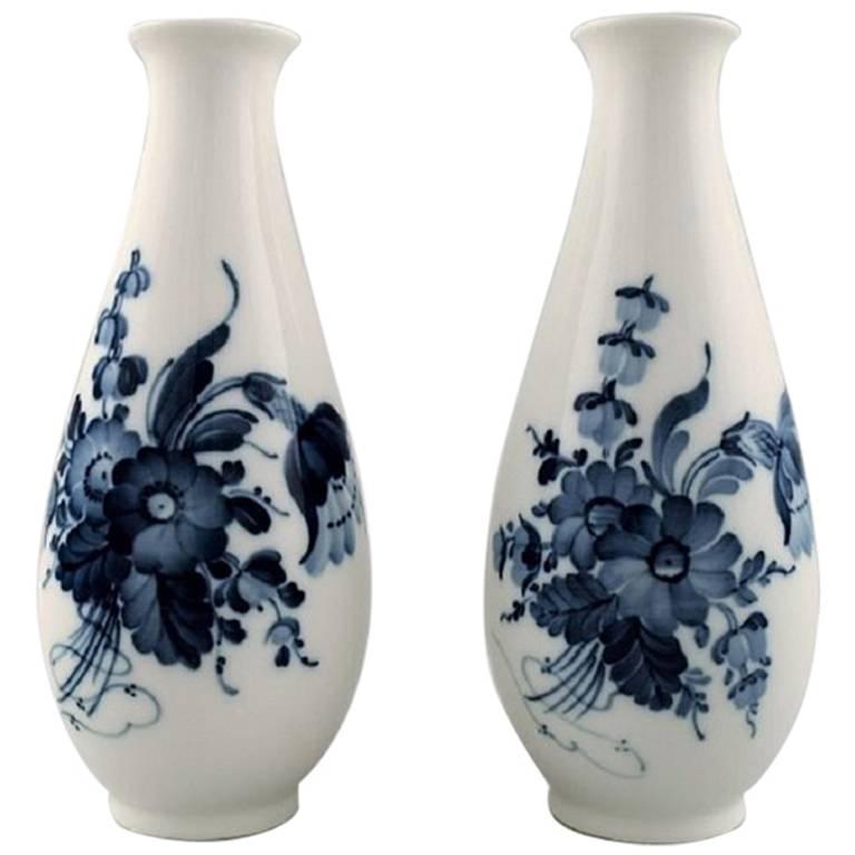 Royal Copenhagen Blue Bouquet Number 4055-45, Pair of Vases at 1stDibs