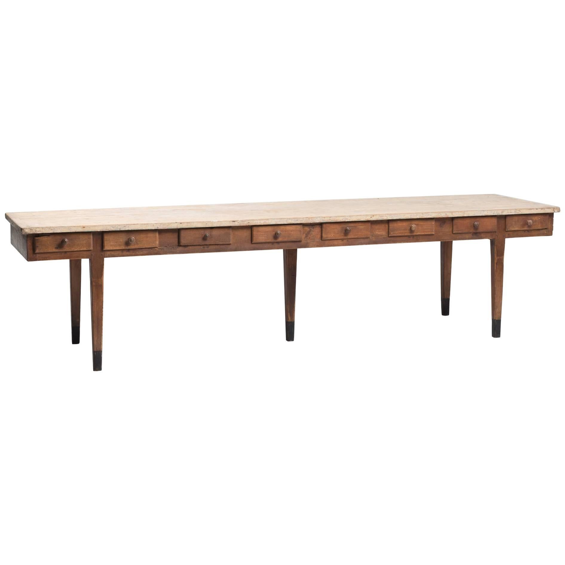 Refectory Serving Table with Drawers, circa 1880