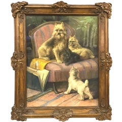 Griffon Bruxellois Interior Family Portrait by Louis-Eugène Lambert, 1899
