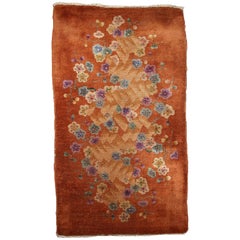 Handmade Antique Art Deco Chinese Rug, 1920s