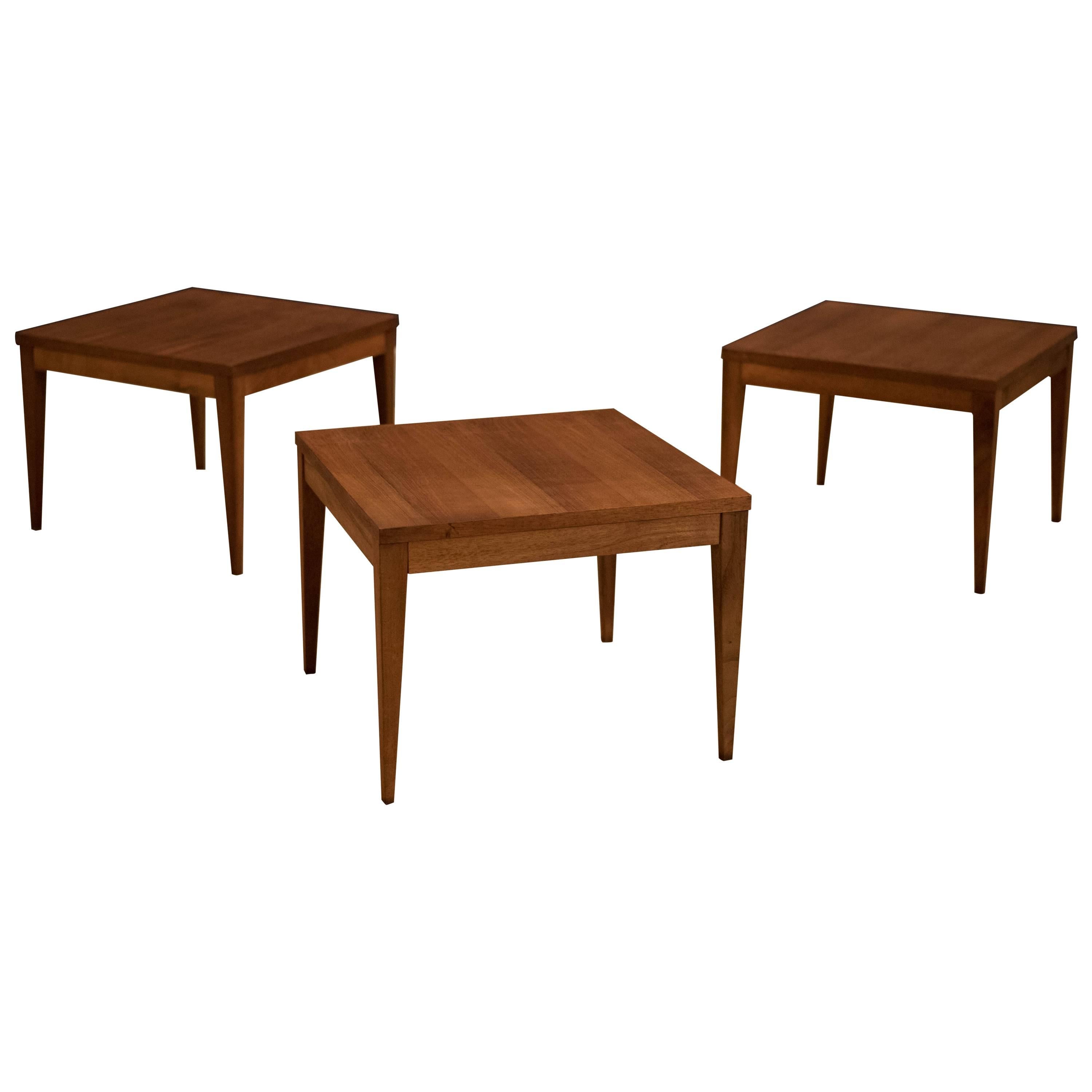 Mid-Century Walnut Square End Tables