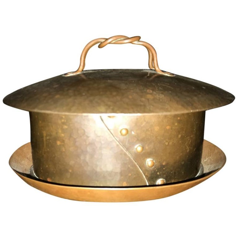 Guild of Handicraft Attributed Arts and Crafts, Copper Butter Dish and