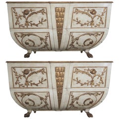 19th Century Italian Painted and Parcel-Gilt Consoles, Pair