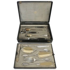 Henin & Cie French Sterling Silver Dinner Flatware 74 Pieces, circa 1880