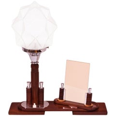 Art Deco Table Lamp with Swivel Photo Frame