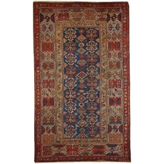 Handmade Antique Persian Kurdish Rug, 1870s