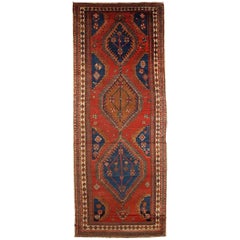 Handmade Antique Persian Karadjeh Runner, 1920s