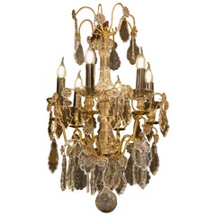 Sign by Baccarat, French Louis XVI Style, Bronze and Crystal Small Chandelier