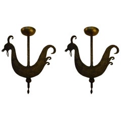 Pair of 1960s Rooster Sconces