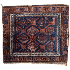 Handgefertigte antike afghanische Baluch-Tasche mit Sammlerstück-Gesicht, 1900er Jahre, 1C360