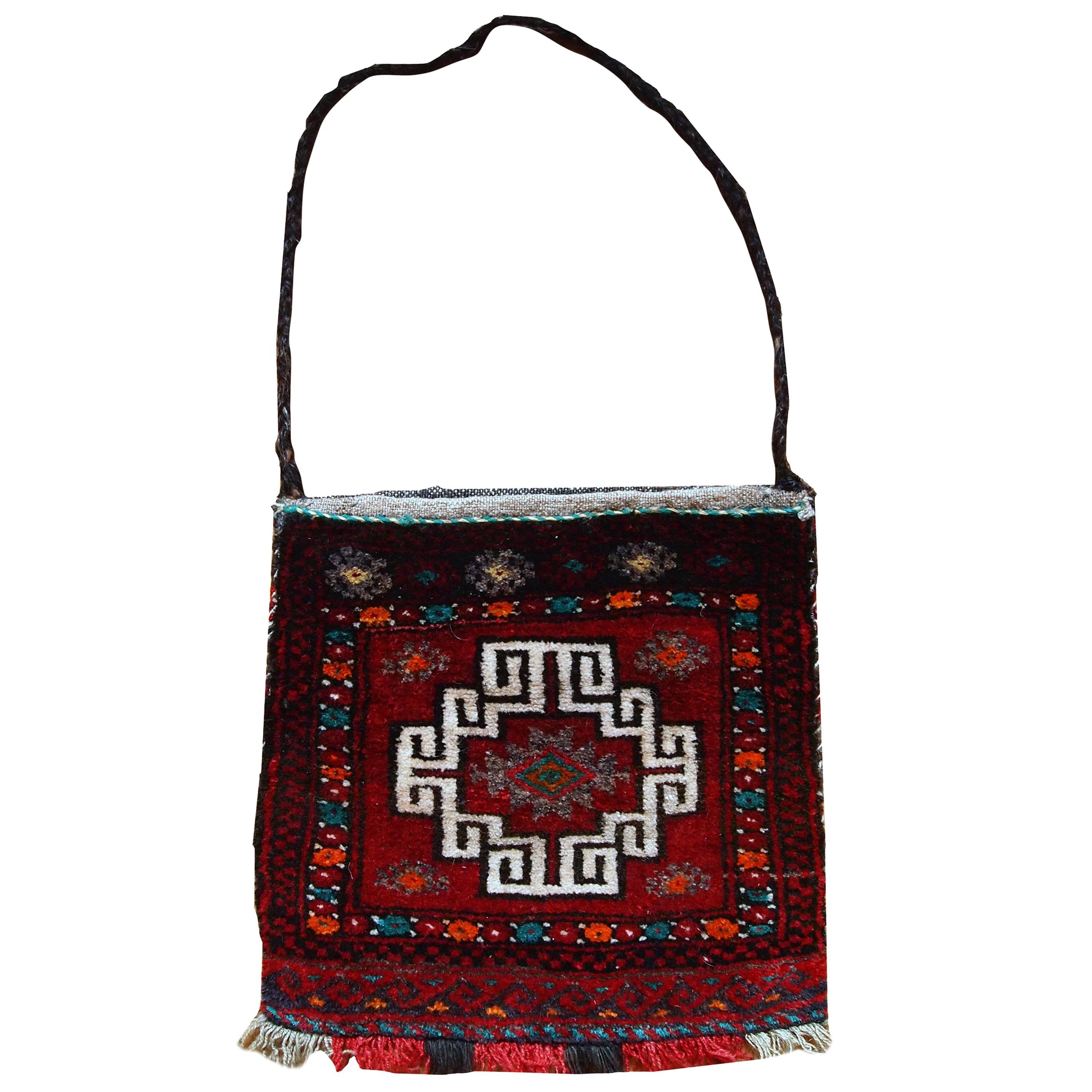 Handmade Vintage Turkish Anatolian Bag, 1970s, 1C365 For Sale