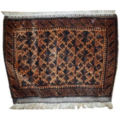 Handmade Antique Collectible Afghan Baluch Bag Face, 1920s, 1C366