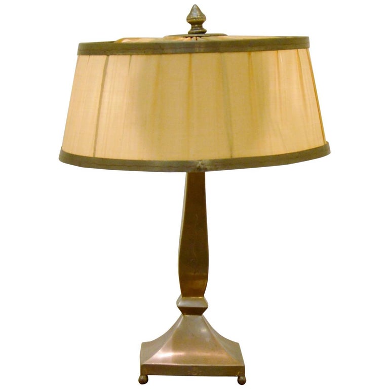 Art Deco Pewter Table Lamp by Lundin Eksjö Sweden, 1932 For Sale at 1stDibs
