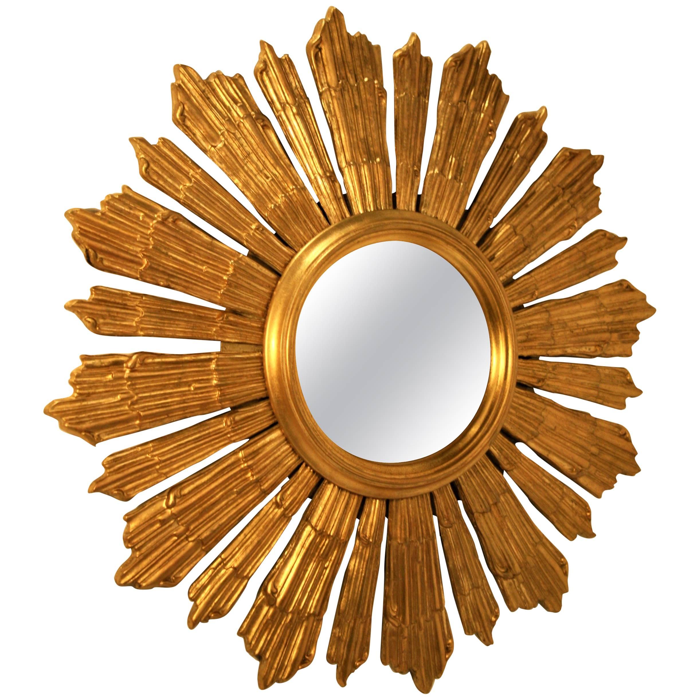 French Giltwood Sunburst Mirror, 1940s