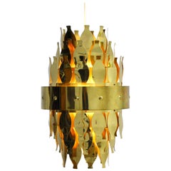 Cool Originally 1970s Brass Ceiling Light from Swedish Aneta Belysning