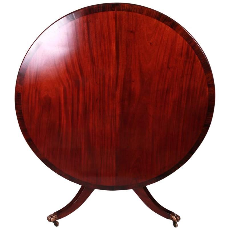 Mahogany Tilt-Top Dining Table Crossbanded in Rosewood For Sale