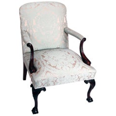 Antique Mahogany Gainsborough Armchair in Chippendale Style