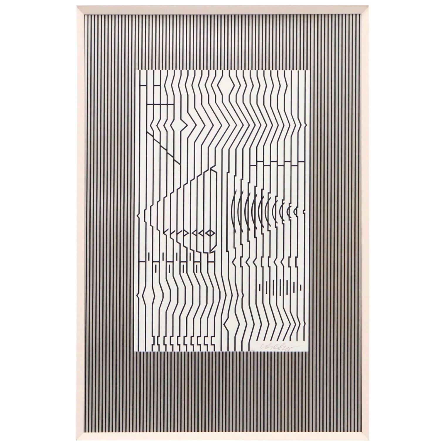 Victor Vasarely Op-Art Serigraph Titled 'The Guitar'