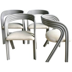 Set of Four Reupholstered Dutch Dining Chairs by Axel Enthoven for Rohé