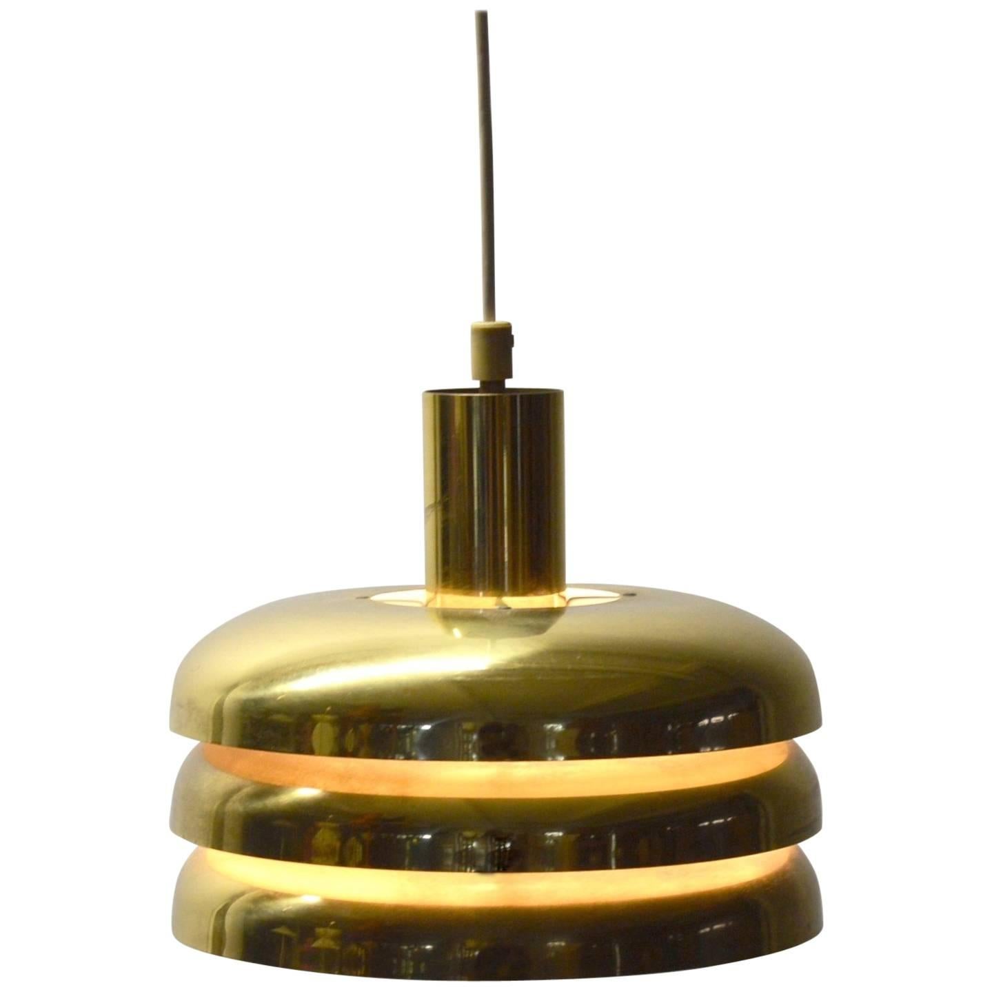 Hans-Agne Jakobsson Brass Cylinder Ceiling Light