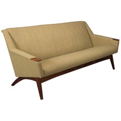 Danish Modern Sofa with Rosewood Paws and Angled Legs