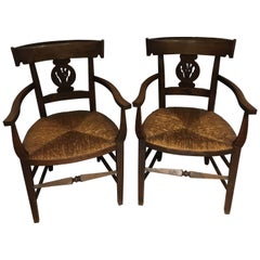 Pair of Oak Country Carver Chairs