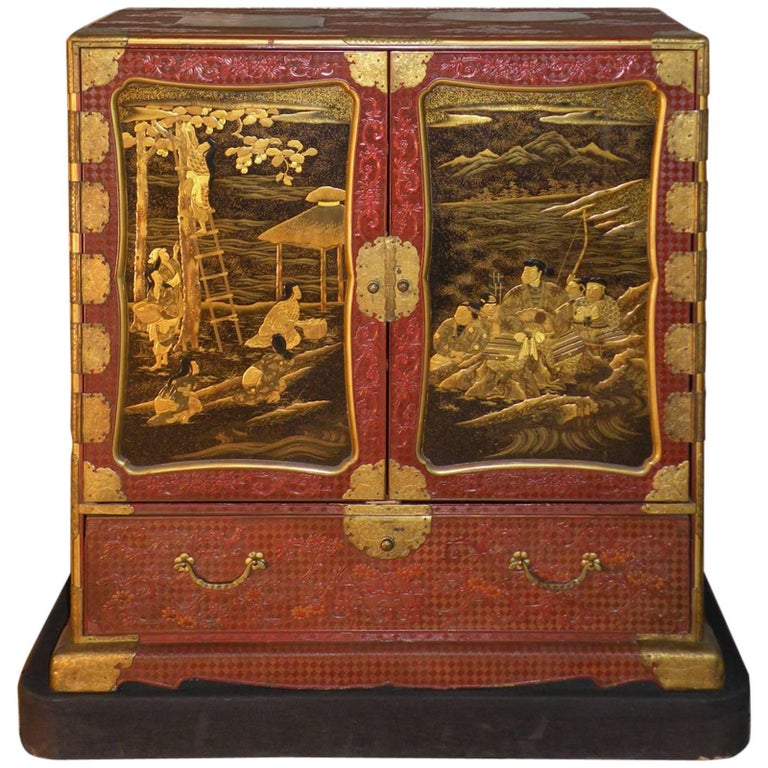 Rare Meiji Period Japanese Lacquer Cabinet For Sale at 1stDibs  antique japanese  cabinet, japanese antique cabinet, japanese cabinet antique