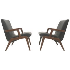 2 Midcentury Plywood easy chairs in the Style Cesare Lacca