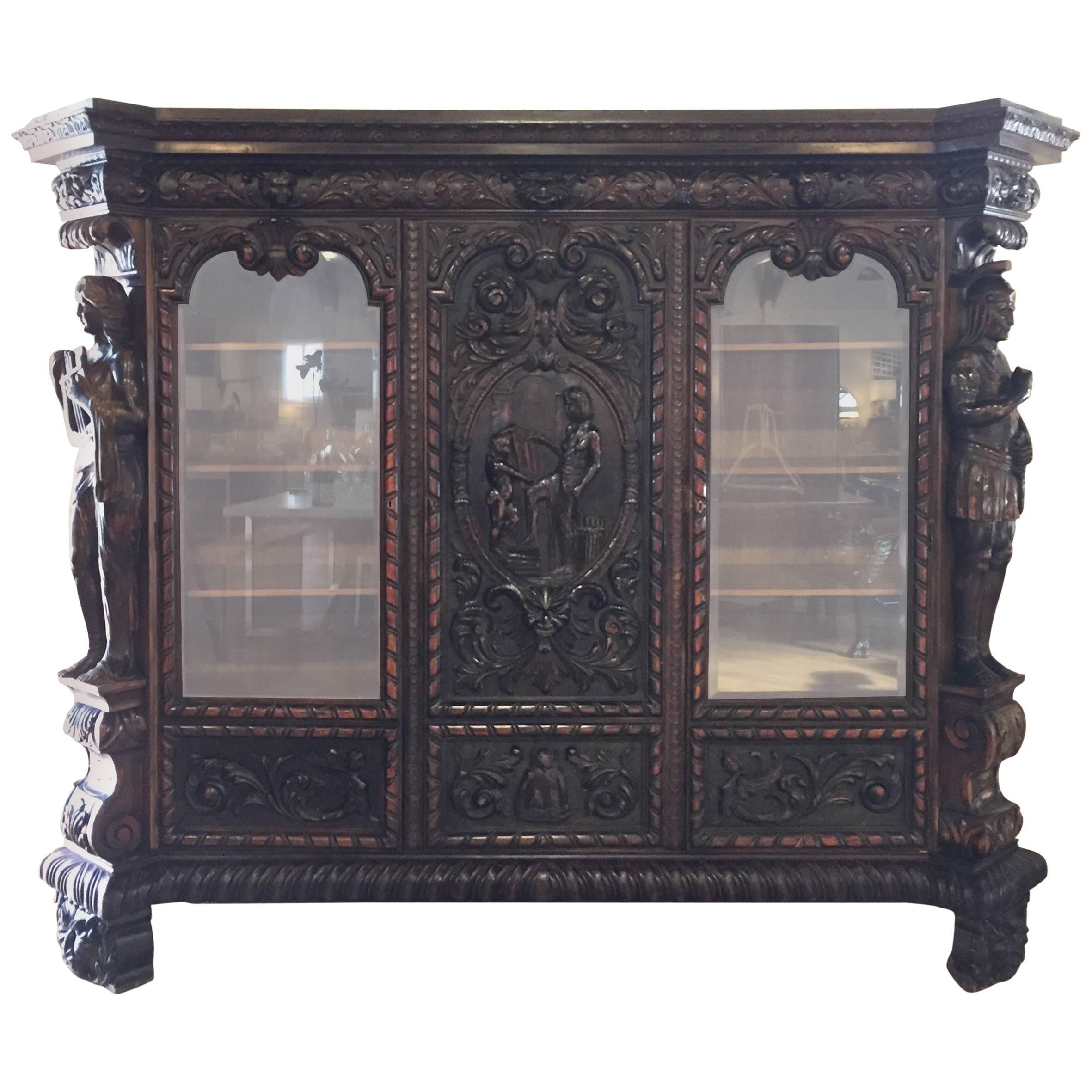 19th Century Black Forest Library Cabinet