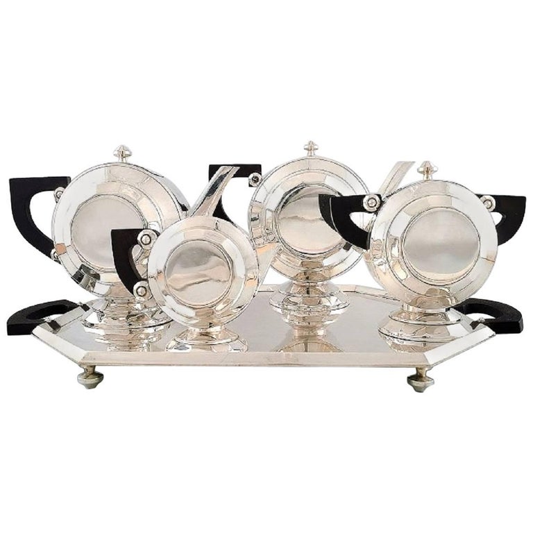 Exclusive and Complete Art Deco Coffee / Tea Service by Christian