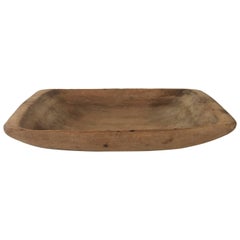 Antique Swedish Late 19th Century Wooden Bowl in Form of a Baking Tray